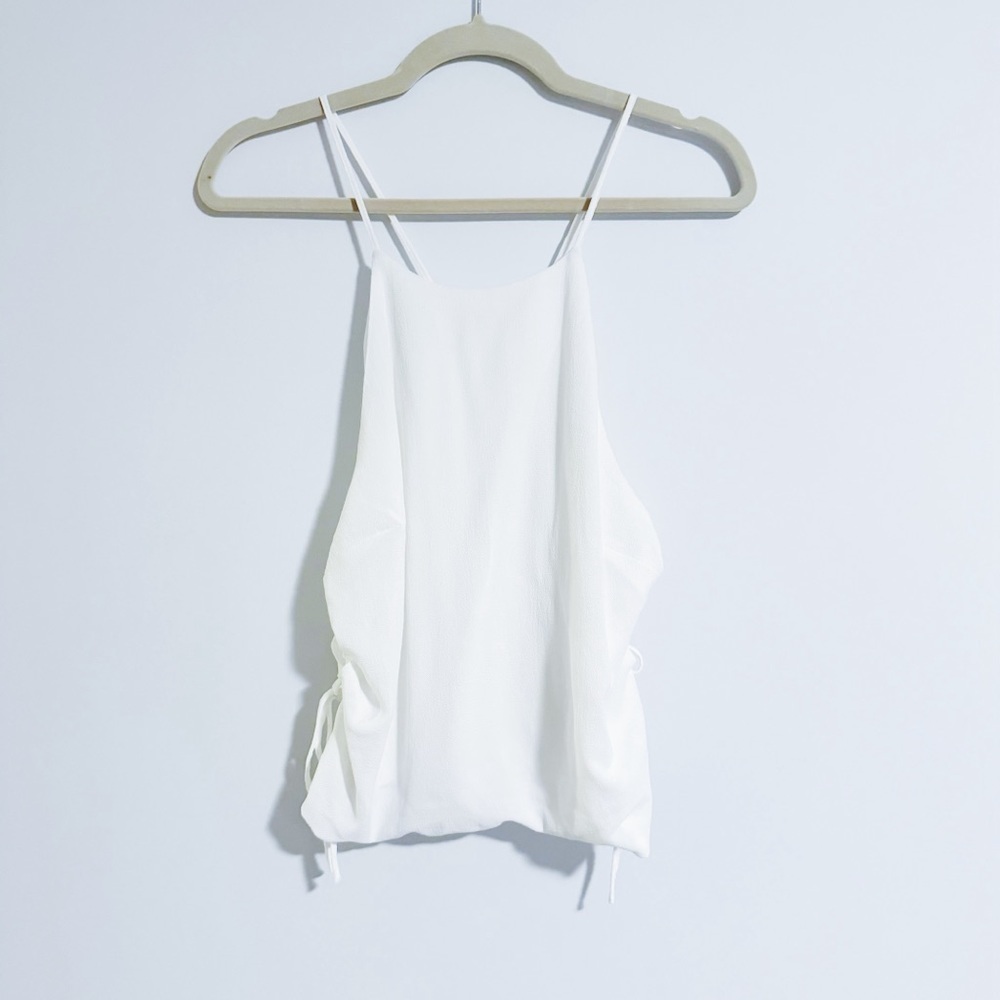 Free People - White Lace Up Tank